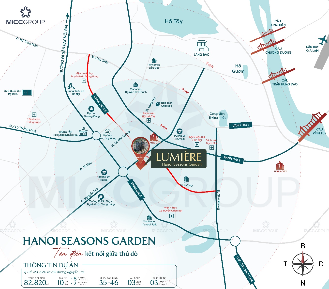 Sơ đồ vị trí kết nối Lumière Hanoi Seasons Garden
